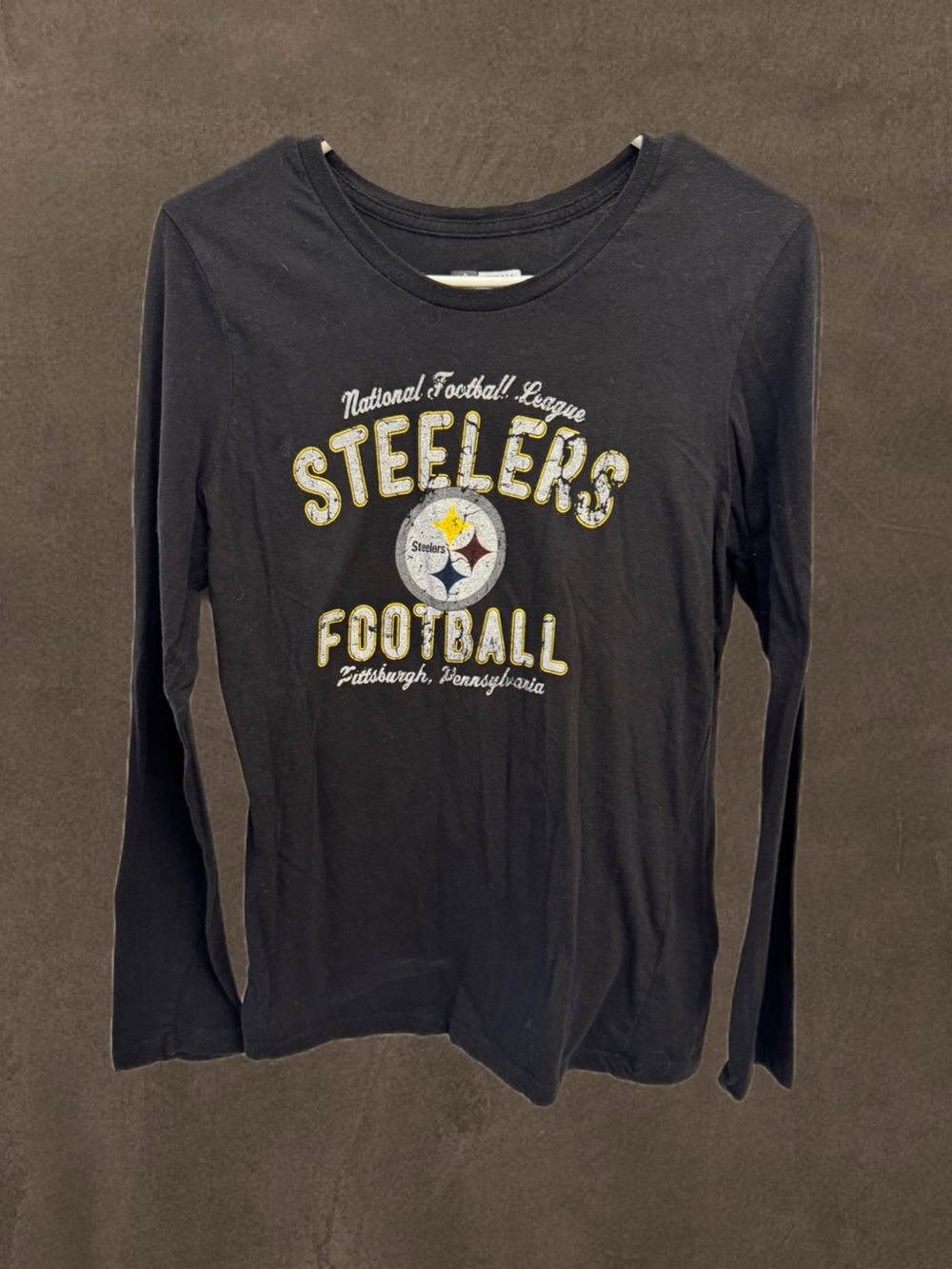 Team Apparel Black Steelers Long-Sleeve Women’s Tee